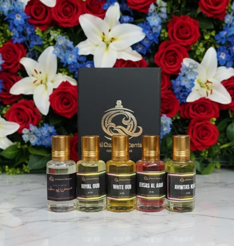 5 Premium Attars | Alcohol Free | Arabic Long-Lasting 12ml | AL-Qamar Scents