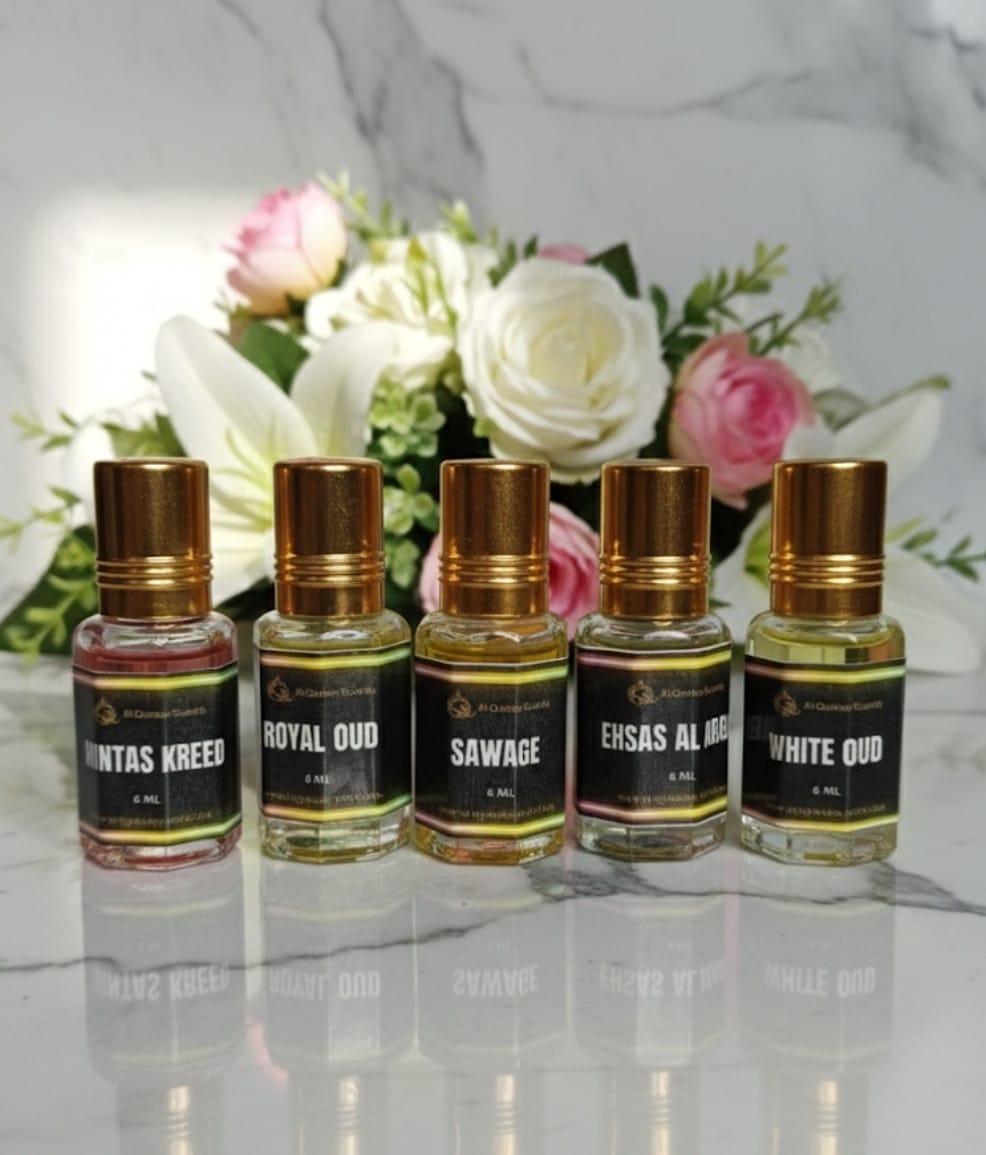 5 Premium Attars | Alcohol Free | Arabic Long-Lasting 6ml | AL-Qamar Scents